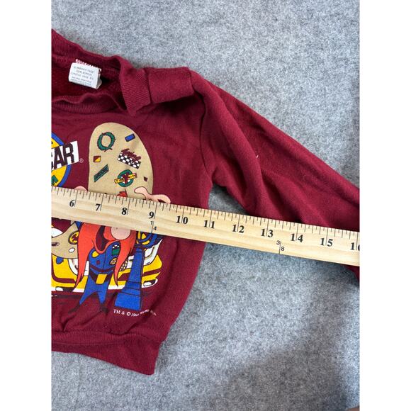 VINTAGE 90s NASCAR Racing Yosemite Sam Sweatshirt Toddler 2T Red Looney Tunes - Picture 2 of 7
